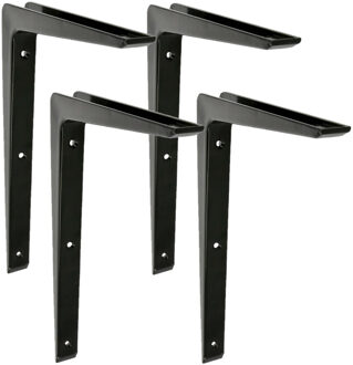 amig Plankdrager/planksteun van aluminium - 4x - gelakt zwart - H250 x B200 mm