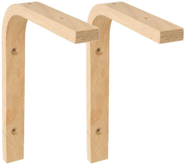 amig Plankdrager/planksteun van hout - 2x - lichtbruin - H200 x B150 mm