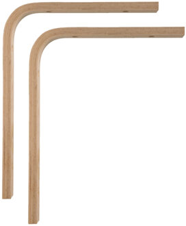 amig Plankdrager/planksteun van hout - 2x - lichtbruin - H200 x B150 mm