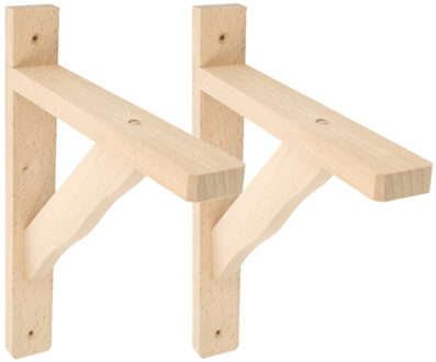 amig Plankdrager/planksteun van hout - 2x - lichtbruin - H230 x B170 mm - Tot 90 kg - Plankdragers