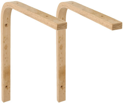 amig Plankdrager/planksteun van hout - 2x - lichtbruin - H250 x B200 mm