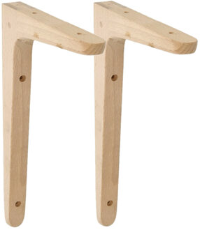 amig Plankdrager/planksteun van hout - 2x - lichtbruin - H300 x B200 mm