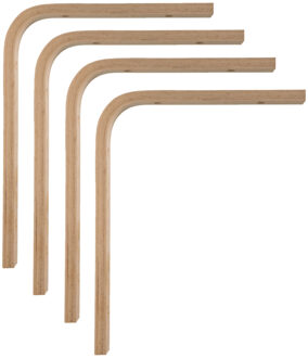 amig Plankdrager/planksteun van hout - 4x - lichtbruin - H200 x B150 mm