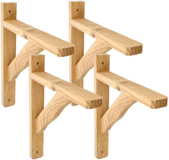amig Plankdrager/planksteun van hout - 4x - lichtbruin - H230 x B170 mm - Tot 90 kg