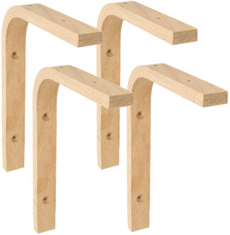 amig Plankdrager/planksteun van hout - 4x - lichtbruin - H250 x B200 mm