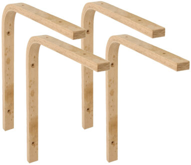 amig Plankdrager/planksteun van hout - 4x - lichtbruin - H250 x B200 mm
