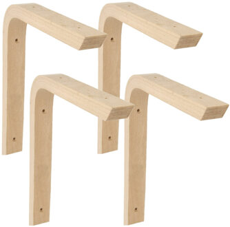 amig Plankdrager/planksteun van hout - 4x - lichtbruin - H250 x B200 mm