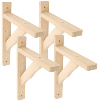 amig Plankdrager/planksteun van hout - 4x - lichtbruin - H280 x B230 mm - Tot 95 kg
