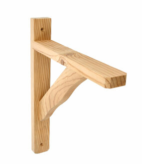 amig Plankdrager/planksteun van hout - lichtbruin - H230 x B170 mm - Tot 90 kg