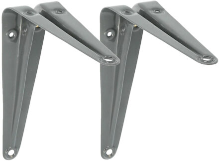amig Plankdrager/planksteun van metaal - 2x - gelakt grijs - 100 x 125 mm