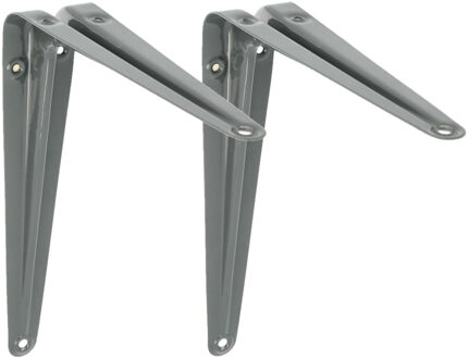 amig Plankdrager/planksteun van metaal - 2x - gelakt grijs - H175 x B150 mm