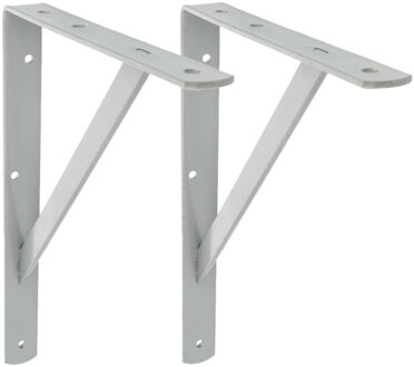 amig Plankdrager/planksteun van metaal - 2x - gelakt grijs - H300 x B225 mm - Tot 260 kg