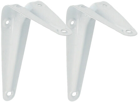 amig Plankdrager/planksteun van metaal - 2x - gelakt wit - 150 x 125 mm