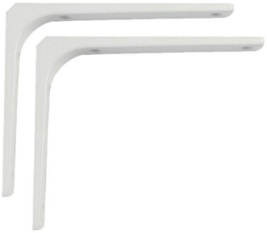 amig Plankdrager/planksteun van metaal - 2x - gelakt wit - H100 x B100 mm