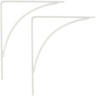 amig Plankdrager/planksteun van metaal - 2x - gelakt wit - H150 x B125 mm - Tot 105 kg