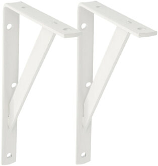 amig Plankdrager/planksteun van metaal - 2x - gelakt wit - H250 x B150 mm - Tot 320 kg