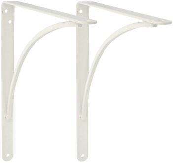 amig Plankdrager/planksteun van metaal - 2x - gelakt wit - H250 x B200 mm - Tot 65 kg