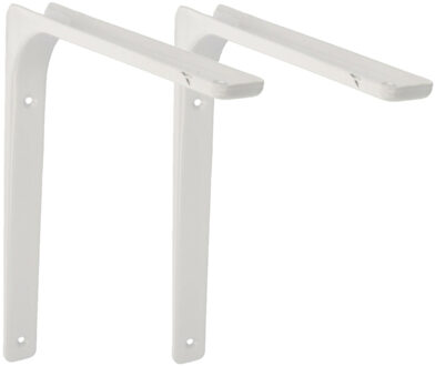 amig Plankdrager/planksteun van metaal - 2x - gelakt wit - H250 x B350 mm