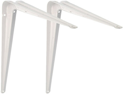 amig Plankdrager/planksteun van metaal - 2x - gelakt wit - H350 x B300 mm