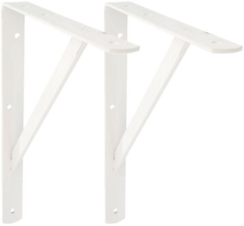 amig Plankdrager/planksteun van metaal - 2x - gelakt wit - H500 x B325 mm - Tot 185 kg
