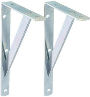 amig Plankdrager/planksteun van metaal - 2x - gelakt zilver - H250 x B150 mm - Tot 320 kg