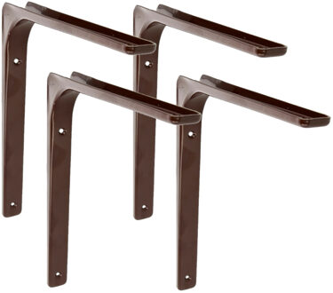 amig Plankdrager/planksteun van metaal - 4x - gelakt bruin - H250 x B300 mm