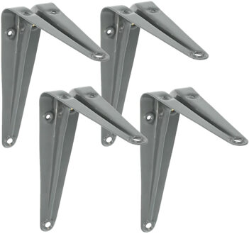 amig Plankdrager/planksteun van metaal - 4x - gelakt grijs - 100 x 125 mm