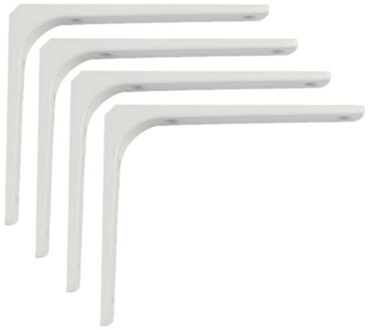 amig Plankdrager/planksteun van metaal - 4x - gelakt wit - H100 x B100 mm