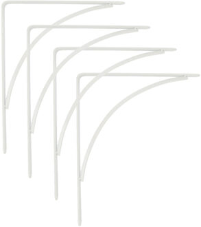 amig Plankdrager/planksteun van metaal - 4x - gelakt wit - H150 x B125 mm - Tot 105 kg