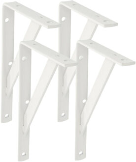amig Plankdrager/planksteun van metaal - 4x - gelakt wit - H200 x B125 mm - Tot 320 kg