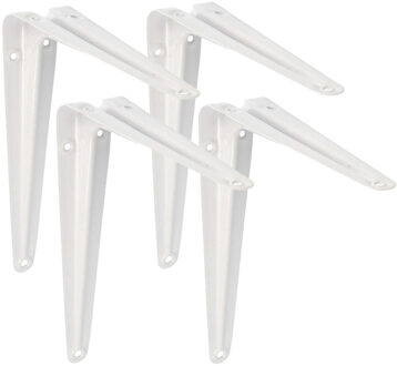 amig Plankdrager/planksteun van metaal - 4x - gelakt wit - H250 x B200 mm