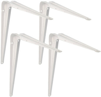 amig Plankdrager/planksteun van metaal - 4x - gelakt wit - H400 x B350 mm