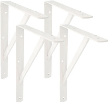 amig Plankdrager/planksteun van metaal - 4x - gelakt wit - H500 x B325 mm - Tot 185 kg