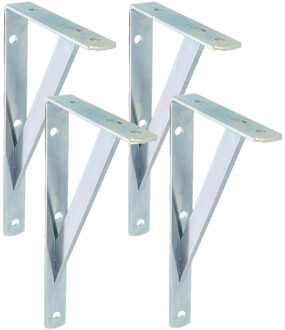 amig Plankdrager/planksteun van metaal - 4x - gelakt zilver - H250 x B150 mm - Tot 320 kg