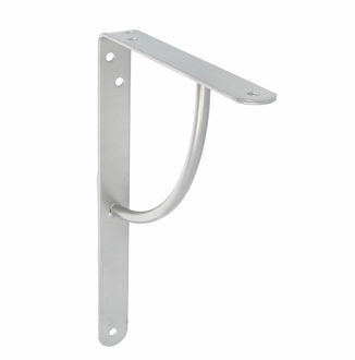 amig Plankdrager/planksteun van metaal - gelakt zilvergrijs - H250 x B200 mm - Tot 90 kg