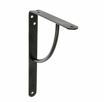 amig Plankdrager/planksteun van metaal - gelakt zwart - H200 x B150 mm - Tot 105 kg