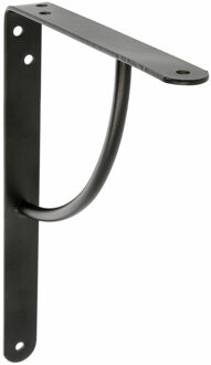 amig Plankdrager/planksteun van metaal - gelakt zwart - H250 x B200 mm - Tot 90 kg