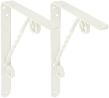amig Plankdrager/steun/beugel Decoratief - 2x - metaal - wit - H150 x B125 mm - Tot 145 kg
