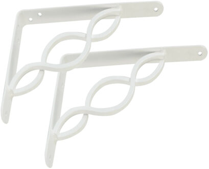 amig Plankdrager/steun/beugel Decoratief - 2x - metaal - wit - H150 x B125 mm - Tot 195 kg