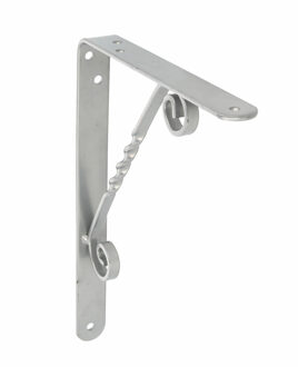 amig Plankdrager/steun/beugel Decoratief - metaal - zilvergrijs - H250 x B200 mm - Tot 60 kg