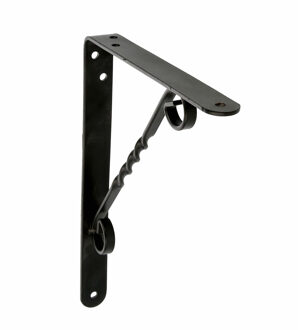 amig Plankdrager/steun/beugel Decoratief - metaal - zwart - H150 x B125 mm - Tot 145 kg