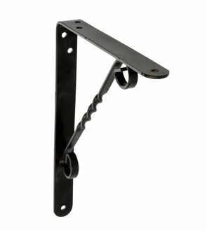 amig Plankdrager/steun/beugel Decoratief - metaal - zwart - H200 x B150 mm - Tot 110 kg