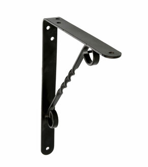 amig Plankdrager/steun/beugel Decoratief - metaal - zwart - H250 x B200 mm - Tot 60 kg