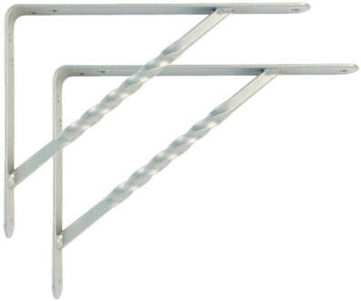 amig Plankdrager/steun/beugel Spiraal - 2x - metaal - zilver - H200 x B150 mm - Tot 225 kg