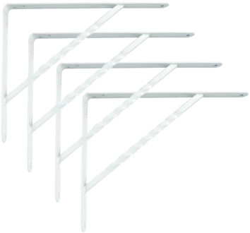 amig Plankdrager/steun/beugel Spiraal - 4x - metaal - wit - H250 x B200 mm - Tot 225 kg