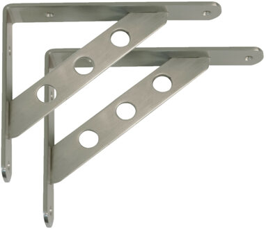 amig Plankdrager/steun Heavy Support - 2x - metaal - zilver - H250 x B195 mm - Tot 330 kg - Plankdragers Zilverkleurig