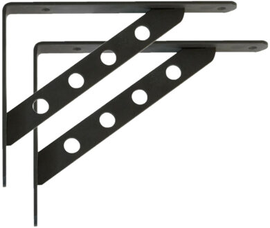 amig Plankdrager/steun Heavy Support - 2x - metaal - zwart - H250 x B195 mm - Tot 330 kg