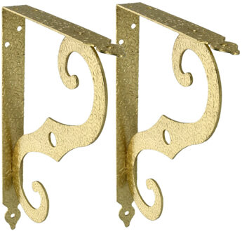 amig Plankdrager/steun/muurbeugel Barok - 2x - metaal - messing - H250 x B190 mm - Tot 100 kg