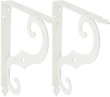 amig Plankdrager/steun/muurbeugel Barok - 2x - metaal - wit - H150 x B115 mm - Tot 90 kg