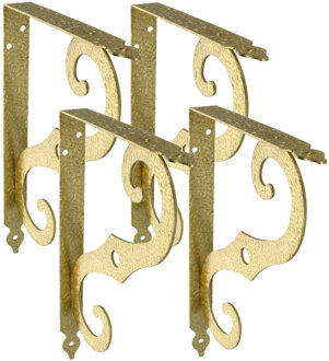 amig Plankdrager/steun/muurbeugel Barok - 4x - metaal - messing - H200 x B150 mm - Tot 100 kg